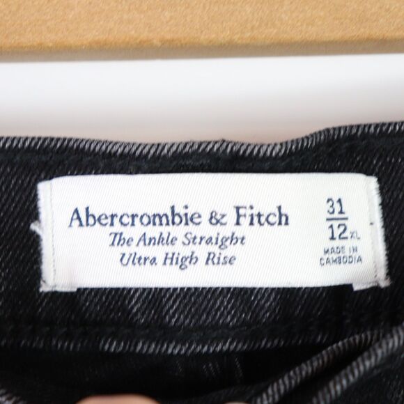 NWT Abercrombie & Fitch The Ankle Straight Ultra High Rise size 12/31 - Picture 6 of 7